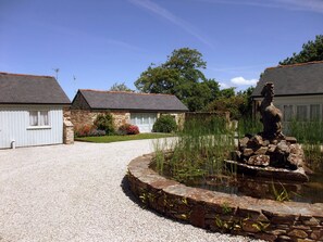 View of the courtyard from the cottage