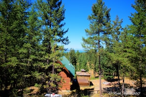 The view of Lake Koocanusa from your seating area above The Eagle's Nest.