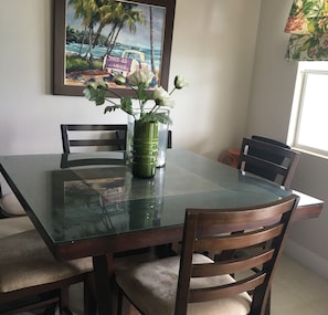 Breakfast area opens on to patio so you can enjoy the view from here too.