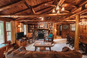 fireplace dining area