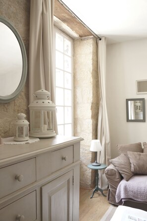 The living room has been furnished with lots of vintage pieces which we restore