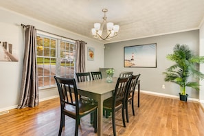 This elegant dining area is the perfect place to enjoy