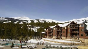 view of ski area on mountain from resort