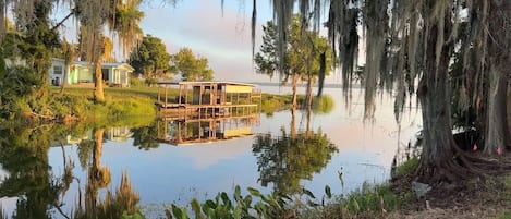 View from the backyard overlooking the canal into the lake. Great fishing btw!