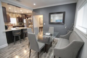 Dining table, kitchen counter