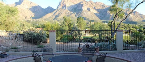 Private patio with outstanding mountain views.