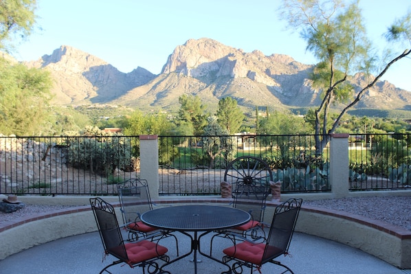 Private patio with outstanding mountain views.