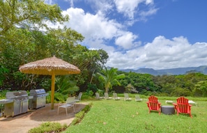 BBQ and Lounge Area viewing the Mountains