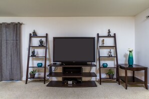 Beautiful 60" HD TV Entertainment Center with Apple TV and Wifi