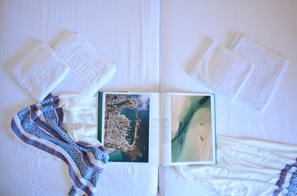 ... white bed linen and towels. We love the touch and the smell.