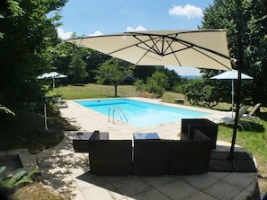 la piscine privée chauffée 