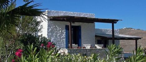 Enjoy the Parikia bay views from the shaded front veranda.