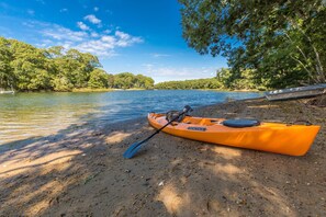 Kayak on creek from private beach.