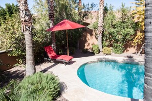Privacy and beautiful landscaping. Pool can be heated March - November for a fee