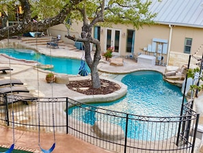 View of pools from elevated deck