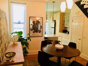  Dining room for four and open kitchen 