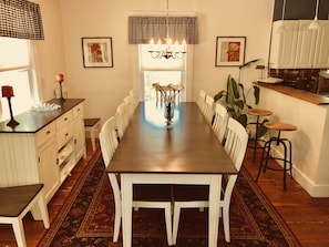 Spacious Dining Table to accommodate everyone in the 9 bedroom home