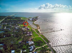 This is Aransas Bay. See the circle? That's our condo - close to water's edge!