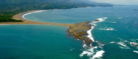 The nearby Whale's Tail Beach of Marino Ballena National Park.