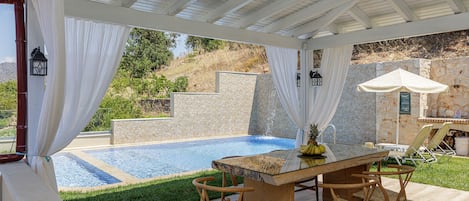 The outdoor area of our bespoke Kampos Villa III.