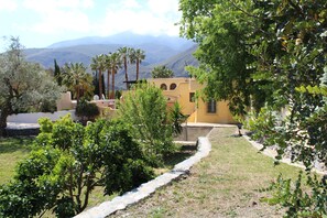 Looking south from the Upper Garden over Paraíso Rural to the Lújar mountains