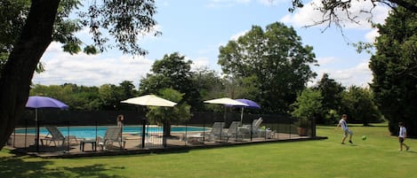 The park and its fenced swimming pool