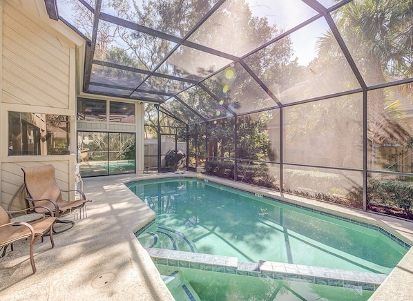 Screened-In Pool Area at 8 Oyster Catcher