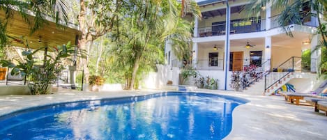 Casa Blanca main house from pool with rancho