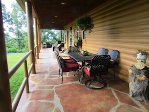 Outdoor seating on the 10 foot wraparound veranda.  