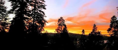 Enjoy a sunset on the deck, the perfect way to end a fun day in the mountains