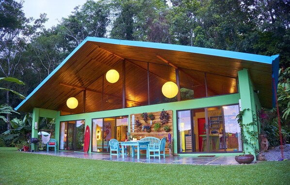 The Jungalow provides an open feeling in a private setting. 