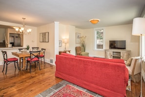 Open dining room/living room space.