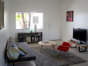 Living room, dining area