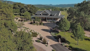 Front of Ranch House with circular drive.