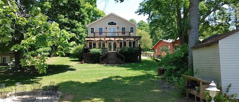 Lake side view of house, from the double-decker dock.