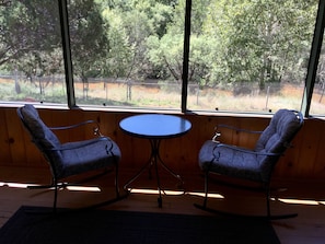 View of river from screened patio

