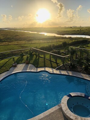 Beautiful views of river from the deck and the pool area