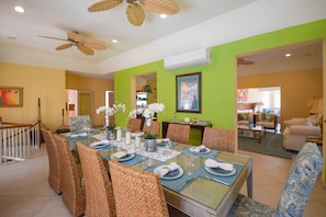 Formal dining area with seating for 10