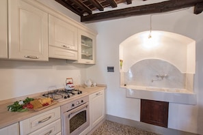 kitchen with marble sink