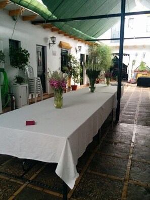 Outdoor banquet area