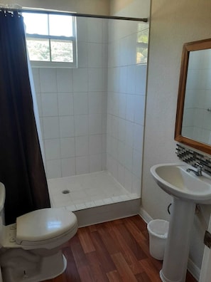 Bathroom with shower and hot water
