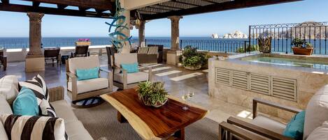 Terrace with 270 degree ocean view!
