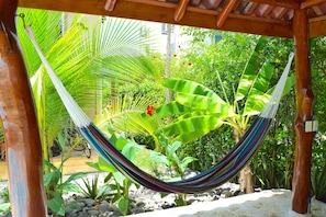 Enjoy a peaceful afternoon siesta in the shaded rancho hammock.