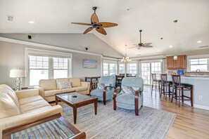 Top-Level Living Room with Deck Access