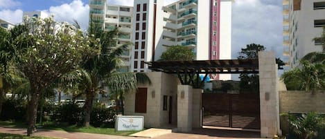 Front entrance with guard gate. We are located in Ocean dream Hotel.