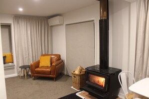 Log burner in the winter