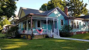 Enjoy this wrap around porch. 