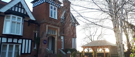 Exterior - front view including gazebo