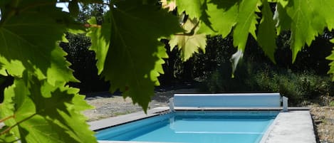 Piscine vue du salon