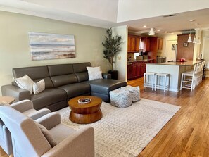 Open floor plan with living room and kitchen. 